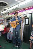 Tango musician on the subway