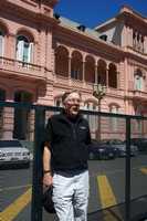 Roy in front of the Casa Rosada (Pink House)