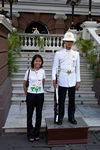 Sa with a palace guard. When I asked if the king actually lived here, I think I got a small shake of the head, no.